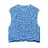 Minimalist Chic Chunky Knit Sleeveless Cardigan Solid Color Street Style Round Neck Single-Breasted