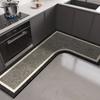 Kitchen Floor Mat Diatom Mud L-shaped Pvc Mats Absorbent Washable Anti-slip Carpet Oil Absorbent Foot Rugs Alfombra Cocina