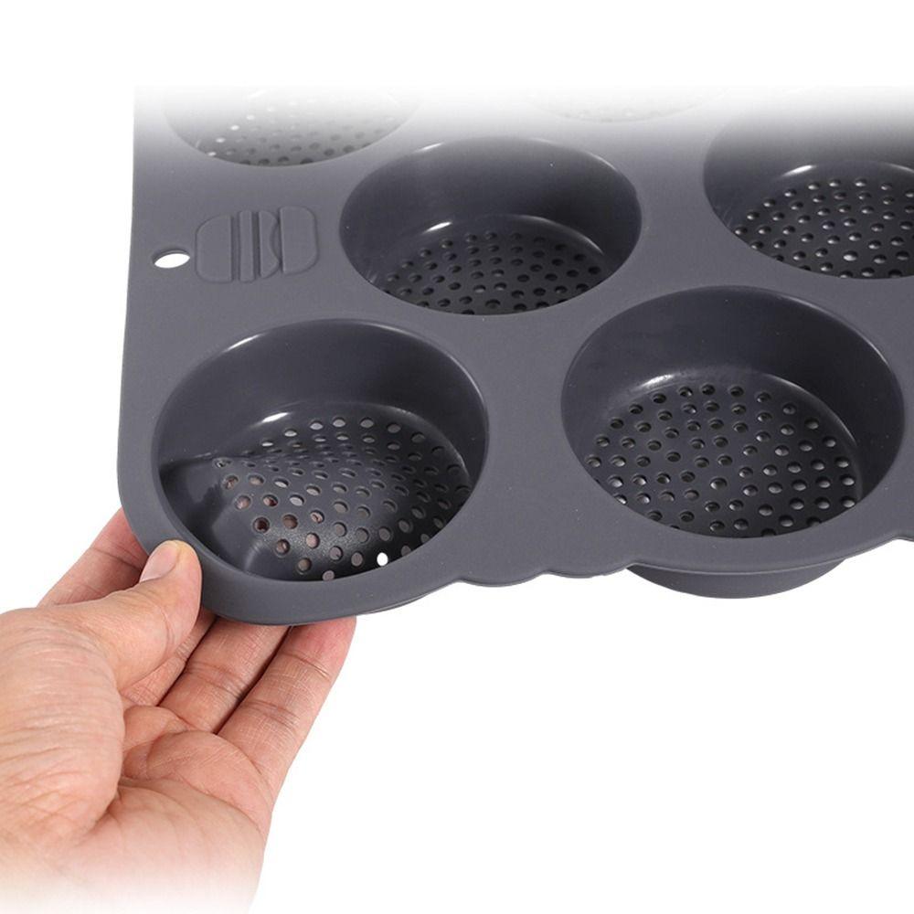 Non-stick Hamburger Bun Mold Silicone Baking Tray Heat Resistant Bread Loaf Pan Sandwich