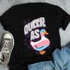 Transgender Pride Shirt, Trans Pride Gift, LGBT T-shirt, Gay Pride Month Festival, LGBTQ, Trans Flag, Subtle, Funny Queer As Duck, Gay Duck
