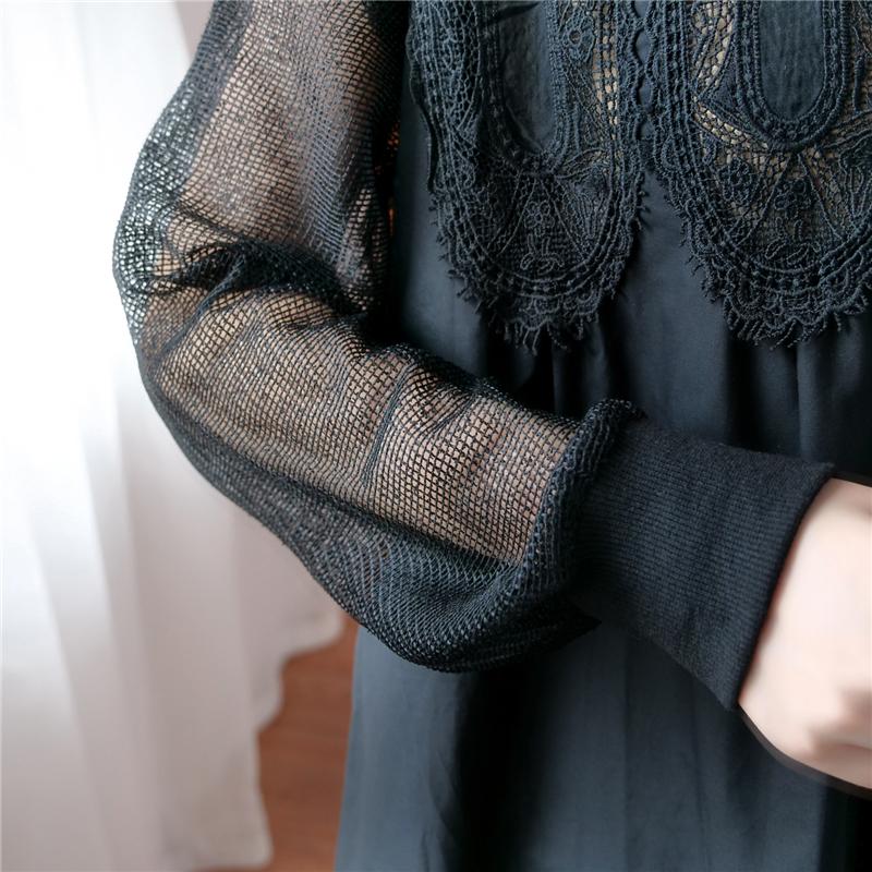 Dimanaf 2022 летнее стильное платье оверсайз, женское кружевное сексуальное свободное свободное асимметричное подол с круглым вырезом, женское черно-белое повседневное платье