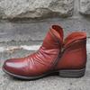 Womens Double Zipper Ankle Boots - Stylish & Comfortable with Chunky Low Heel - Timeless Solid Color, Vintage Ruched Detail - Trendy Short Boot