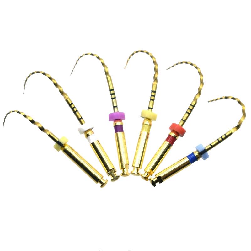 Dental Root Canal File Gold Endo Rotary Super Files Golden Endodontic Files 25Mm Nickel Titainium Instrument Dentistry