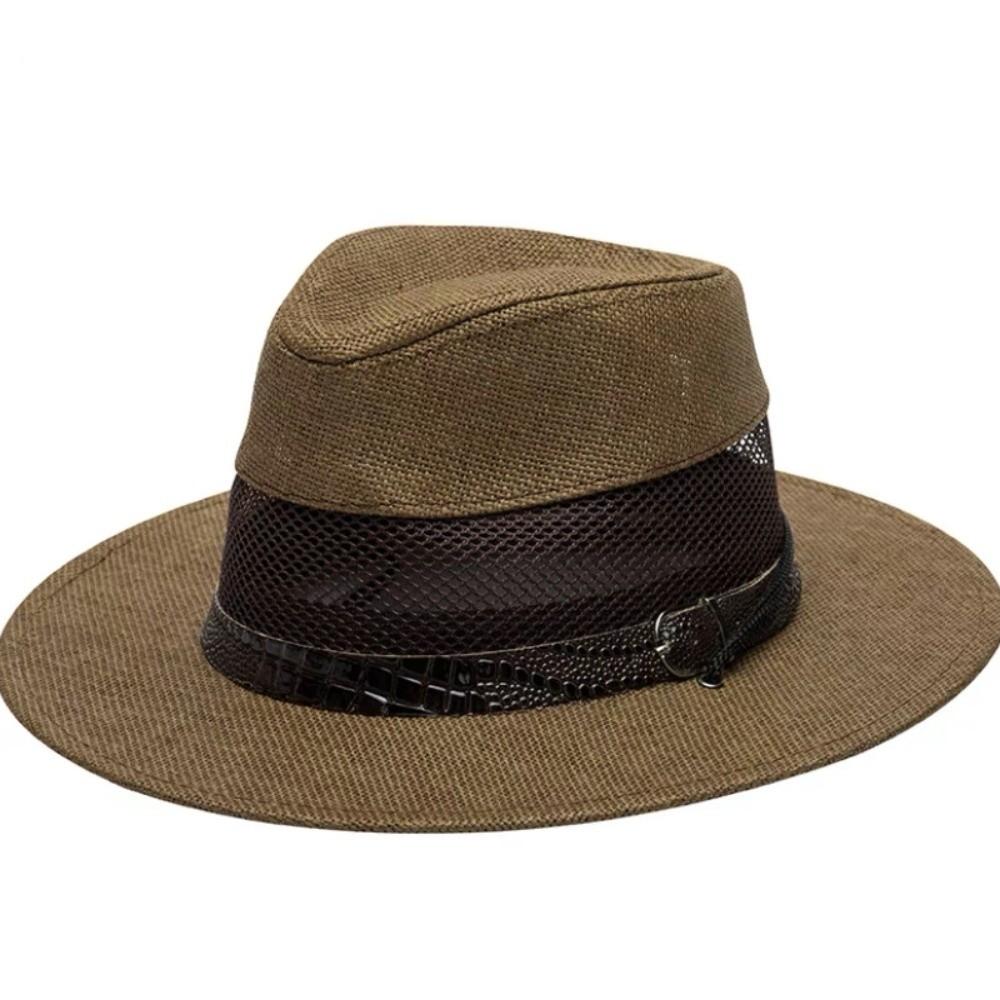 Mesh Sun Hat Breathable Straw Hat New Cowgirl Cap  Outdoor
