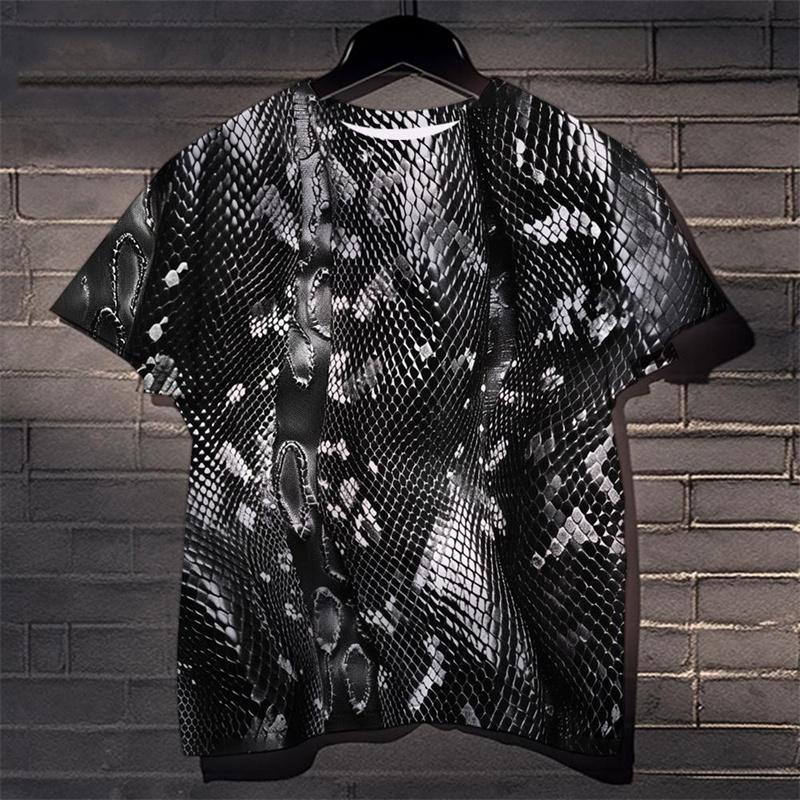 Размер XXS-6XL Узор из кожи животного с 3D-принтом Повседневная уличная футболка с забавным коротким рукавом для мужчин и женщин Футболка большого размера, топы