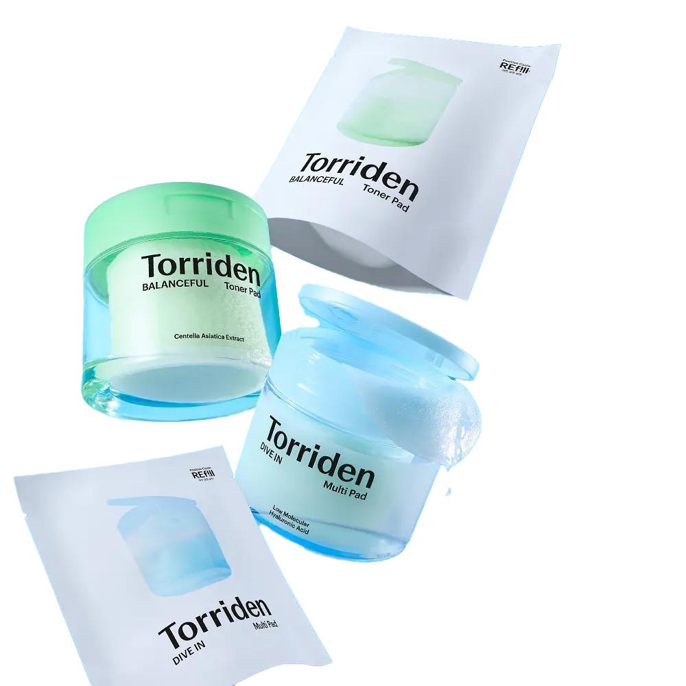 TORRIDEN Toner Pad Refill Set (Choose 1) – DIVE-IN Hydration (80+80) / BALANCEFUL Calming (60+60)