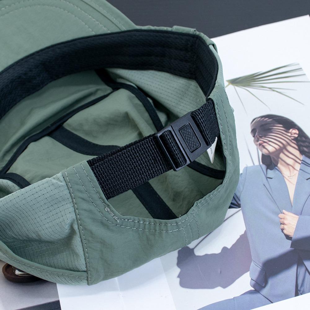 Breathable Flat-brimmed Cap Japanese 5-panel Baseball Cap Casual Mens Mesh Hat Running