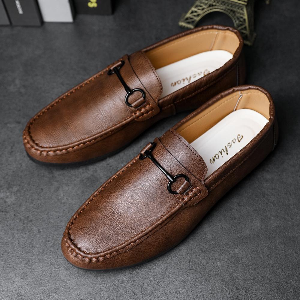 Men Loafers 2024 New Leather Shoes Men Casual Shoes Moccasins Breathable Sneakers Men Driving Shoes Comfort Flats