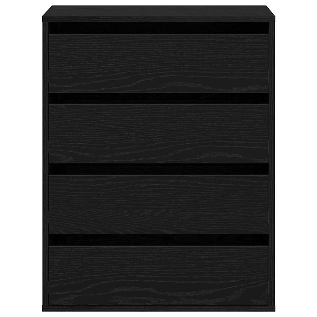 Drawer Chest Black 60 x 41 x 76 cm Engineered Wood