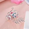 Hairclip Rose Flower Crystal Rhinestone Hair Jewelry Crown Hairpin Hair Comb For Girls Kids Gift