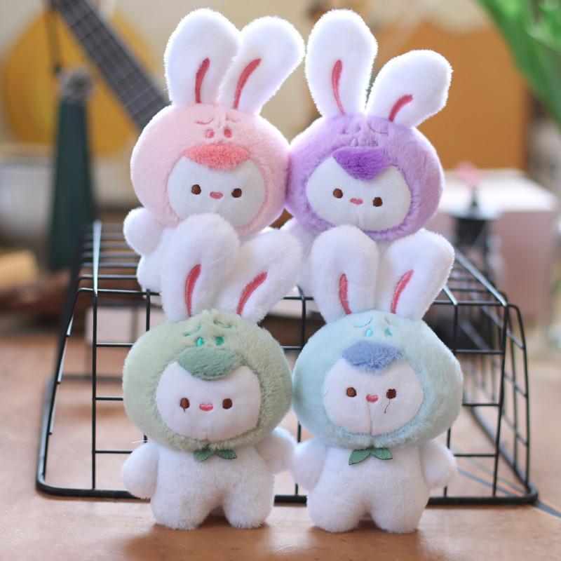 Adorable Plush Bunny Keychain Cute Rabbit Bag Charm Soft Stuffed Animal Doll