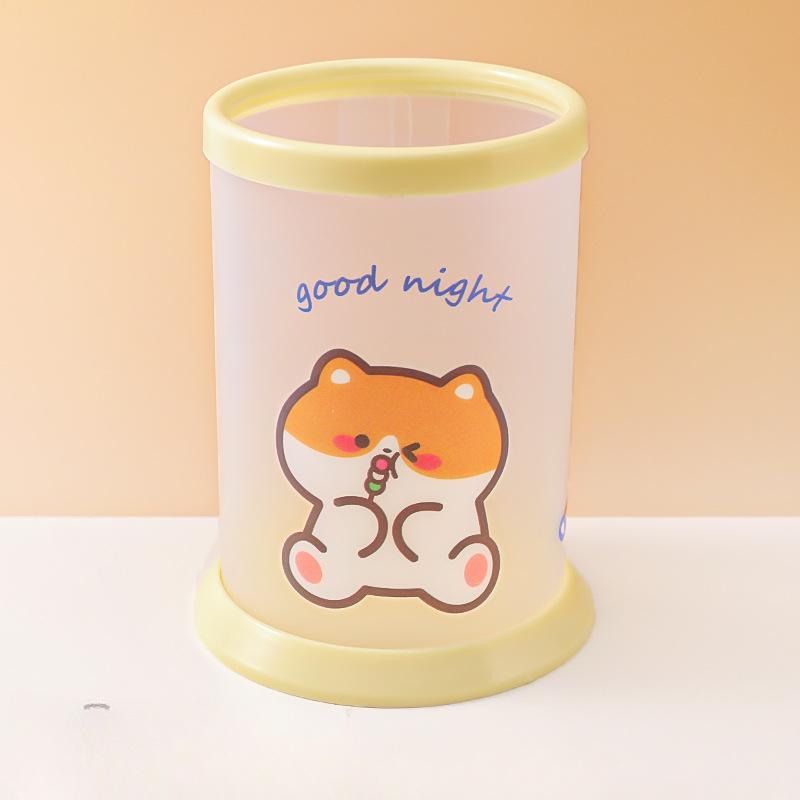 1 шт. Kawaii круглый держатель для ручек офисные канцелярские принадлежности пластиковый настольный органайзер милый органайзер для хранения школьные принадлежности для детей съемный