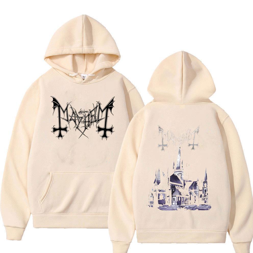 Mayhem De Mysteriis Dom Sathanas Графический Пуловер Мужчины Женщины Мода Блэк-метал Рок-группа Худи Мужской Классический Свитшот