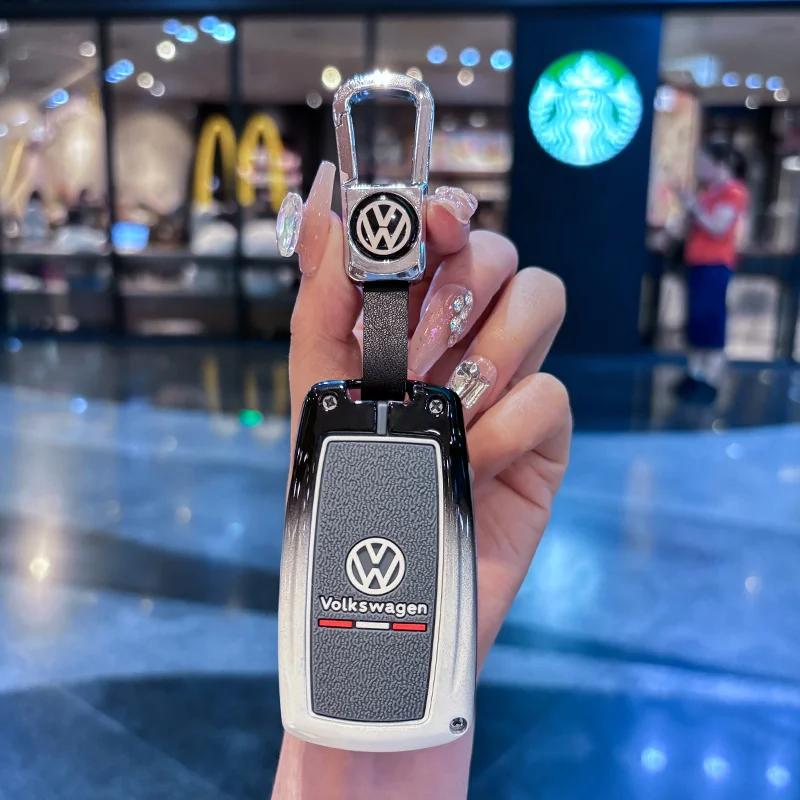 Valve Stems Caps For VOLKSWAGEN VW Zinc Alloy Car Folding Key Case Cover Shell Holder Protection For VW Volkswagen Polo Tiguan P Oz5