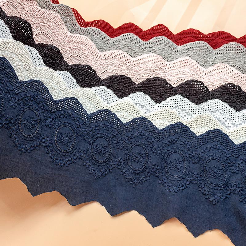 2 метра/лот, ширина 12 см, новый продукт, красочные кружевные хлопковые полые кружевные аксессуары с вышивкой, детская и женская одежда, кружево из хлопковой нити