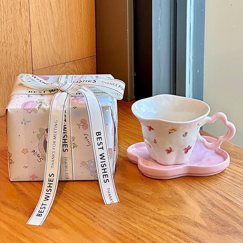Подарок на день рождения для девочек, цветы высокой ценности, кофейные чашки, подарочные коробки, керамические чашки и блюдца, послеобеденный чай, стаканы для воды, сувениры