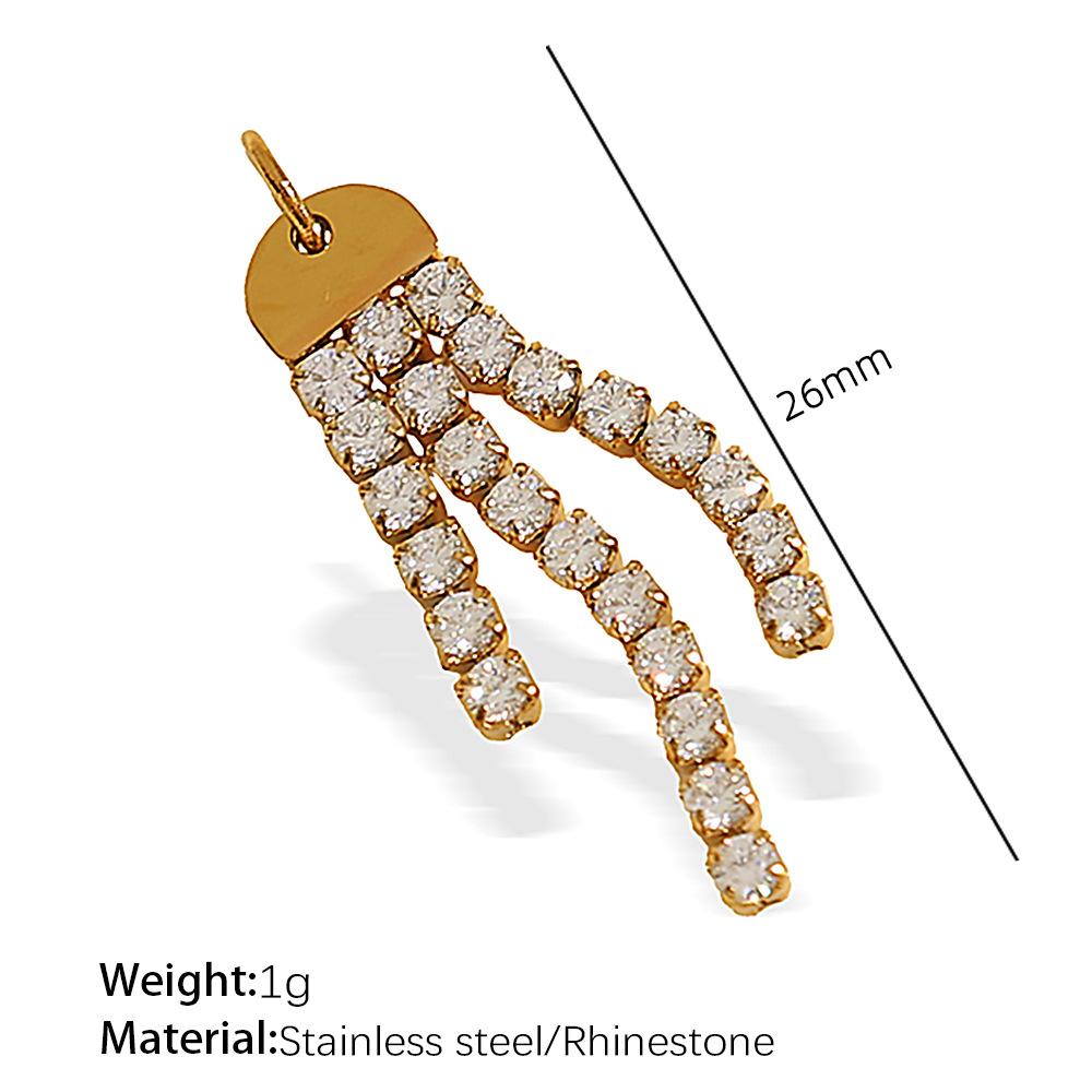 Exquisite Diy Diverse Diamond Pendant Accessories Stainless Steel Gold Plated Versatile Pendant Collection