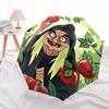 Apple Witch Villains Themed Automatic Opening and Closing Umbrella, Brightly Colored 8-rib Portable Umbrella, Suitable for Men and Women, A Perfect Gi