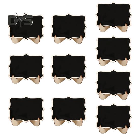 10 шт. Мини-знак на доске с подставкой, деревянная настольная доска, многоразовая односторонняя маленькая доска для сообщений, свадебная вечеринка, мероприятия, шведский стол, украшение