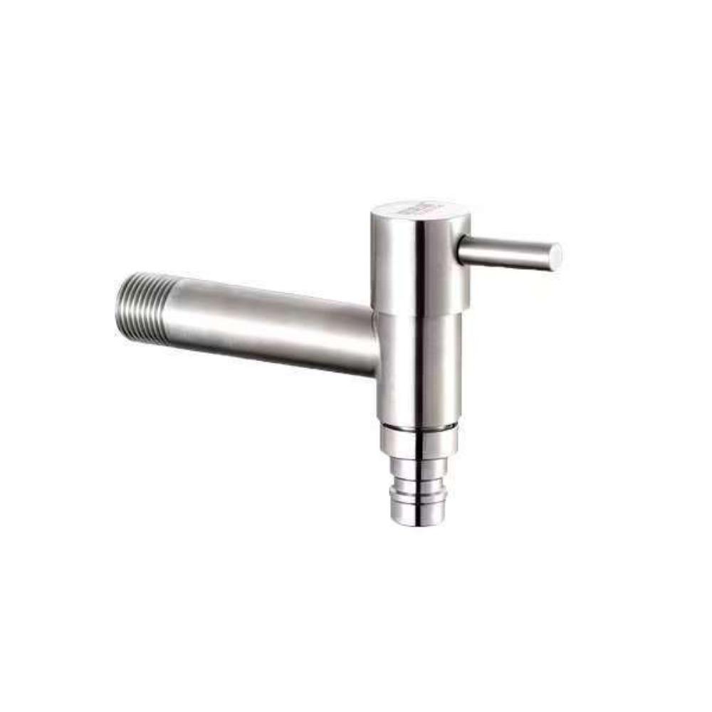 Настенный кран для стиральной машины Т-образный 304 Нержавеющая сталь Садовый кран Быстрооткрывающийся Удлиненный Односторонний холодный кран