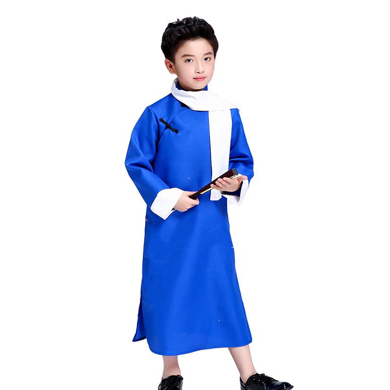 Детский и взрослый костюм ханьфу для кросстока - длинный халат в китайском стиле для фестиваля и сценического выступления