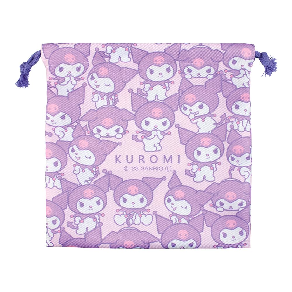 Tees Factory Sanrio Kuromi and Baku Flat Drawstring Bag, Size 2, H20 x W20cm, SR-5530287KU