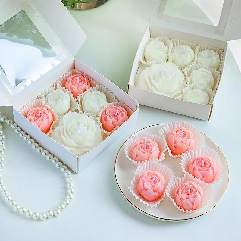 1 Набор Ароматерапия Компактный Ручной работы Романтический Набор Ремесленный Роза Премиум Подарок Ароматическая Свеча Элегантный