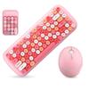 Candy Color Wireless Keyboard Mouse Combos for Desketop Laptop Notebook 2.4G Wireless Number Pad Pink Girl Keyboard and Mouse