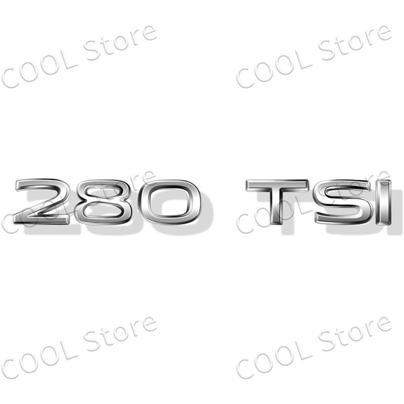 EPYFH1 1Pcs 3D Metal 230 280 300 330 380 TSI Fender Tail Car Logo Side Badge Rear Trunk Emblem Sticker For VW Golf Jetta Passat MK4 MK5