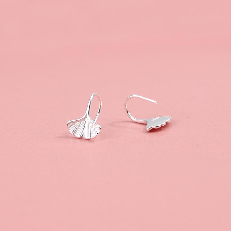 Серьги-гвоздики Ginkgo Biloba, крючки для ушей, женские Ins Simple Style, Niche Design Sense, маленькие серьги с отверстиями для ушей