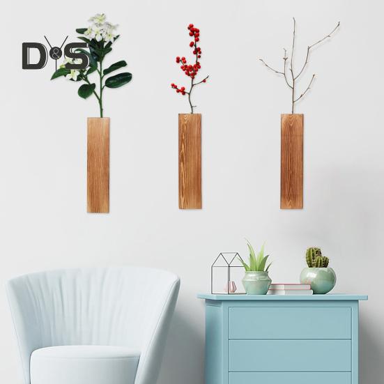 Деревянная настенная ваза для фермерского дома, настенный декор, держатель для растений, стебли эвкалипта, цветы