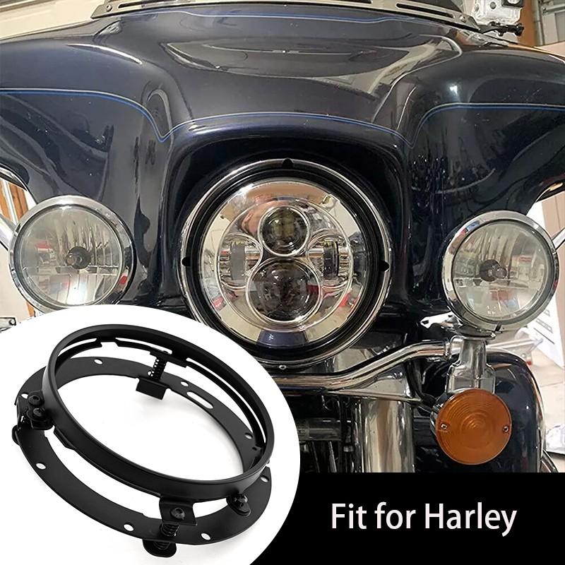 7" inch LED Headlight Mounting Bracket Ring Black Fit For Harley Davidson USA