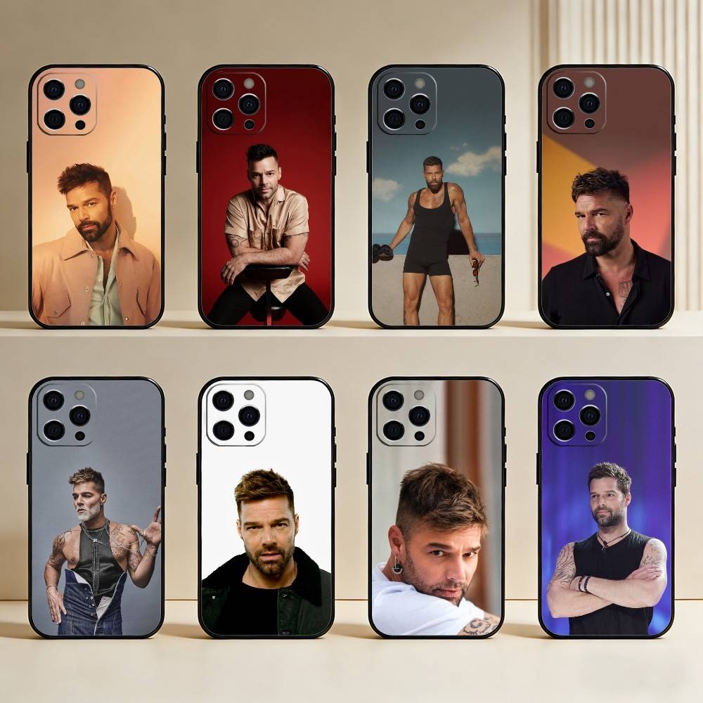 Ricky M-Martin Printed Phone Case For iPhone17,16,15,14,13,12 Plus,Max Soft Silicone Black Cover