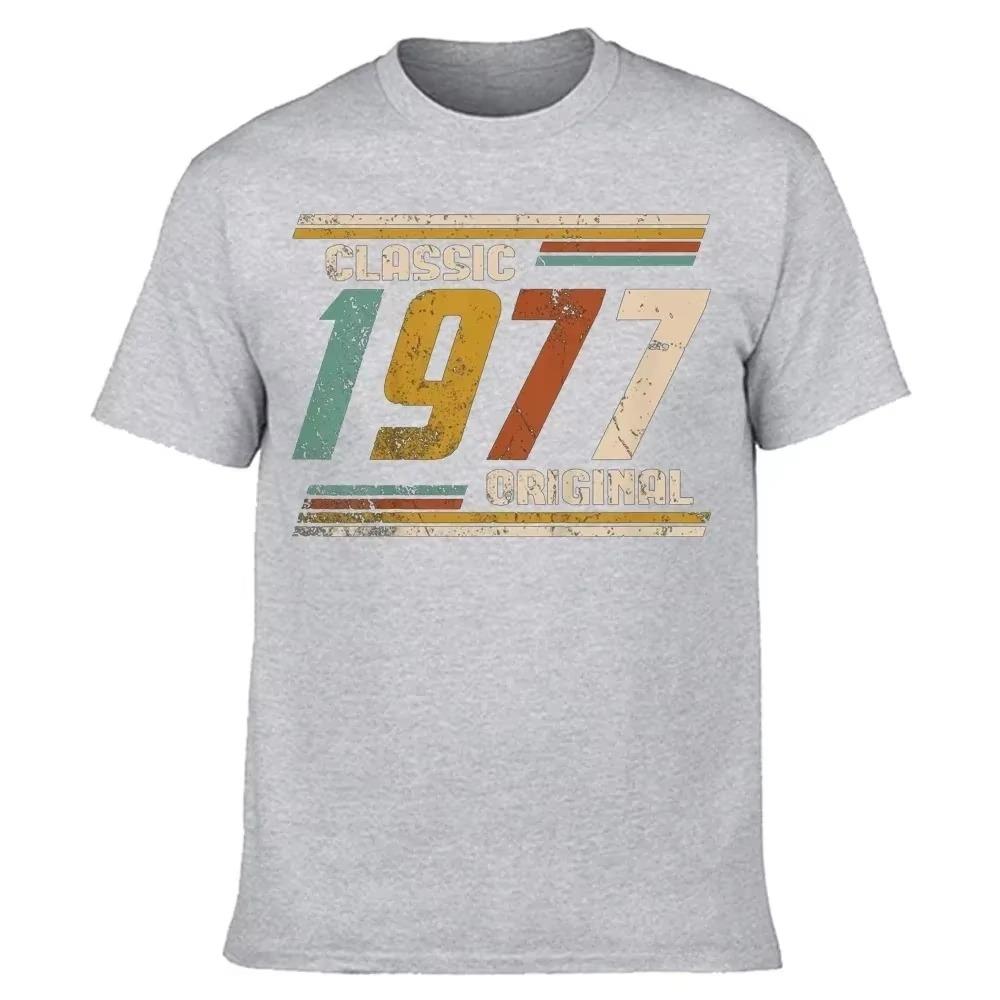 Novelty Awesome Vintage Classic 1977 Original 46th T Shirts Streetwear Short Sleeve Birthday Gifts Summer Style T-shirt Men
