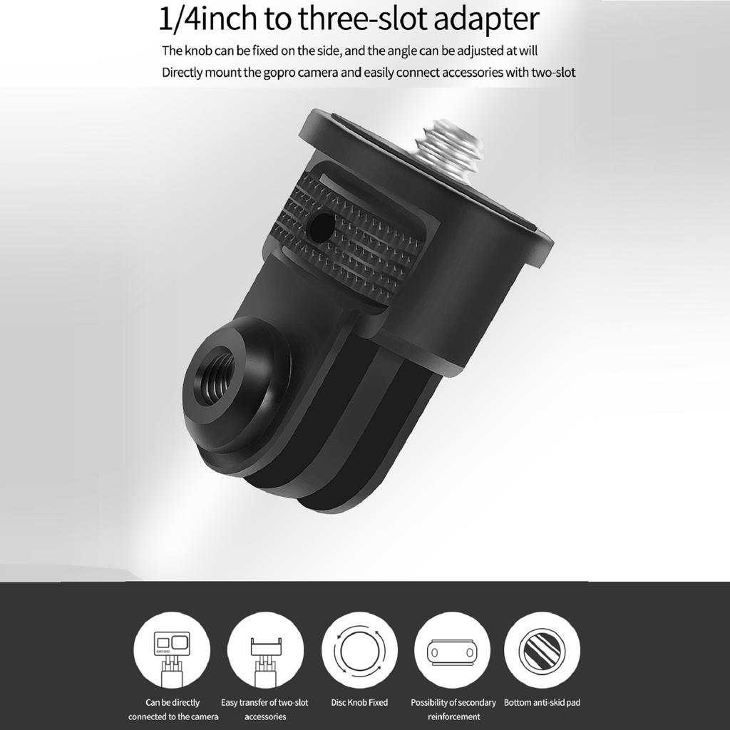 Алюминиевый адаптер с поворотом на 360° для GoPro Insta360, регулируемое крепление, резьба 1/4", кронштейн для подключения к штативу, аксессуар для экшн-камеры