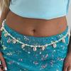 SHIXIN Bohemia Starfish Scallop Pendant Waist Chain Women New Trendy Imitation Pearl Beaded Link Bikini Belly Chain Body Jewelry