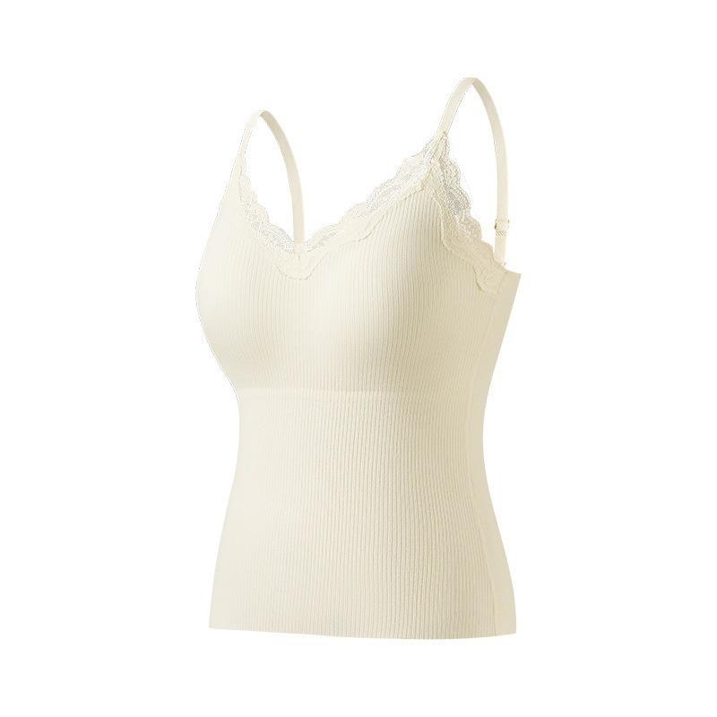 Женский двухслойный утолщенный кашемировый жилет на бретелях — теплая верхняя и нижняя одежда без бюстгальтера на осень/зиму 2024 года.