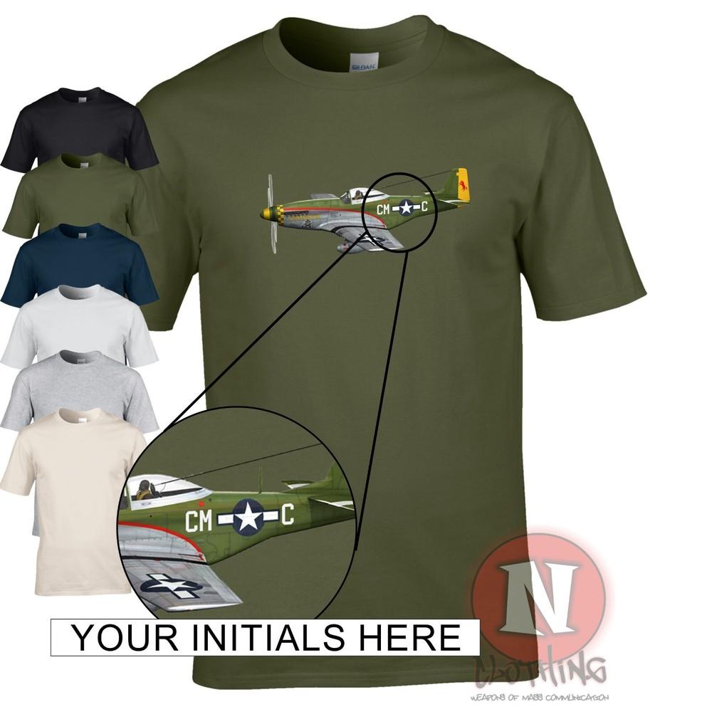 T-Shirt Personnalisé Mustang P51 Avion De Chasse USAF Seconde Guerre Mondiale