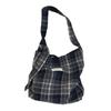 Trendy Checkered Wool And Canvas Shoulder Bag For Daily Casual Outfits