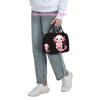 Adorable Axolotl Drinking Bubble Tea Lunch Bag - Durable Polyester, Mini Meal Carrier with Large Capacity, Perfect for Work, Sch