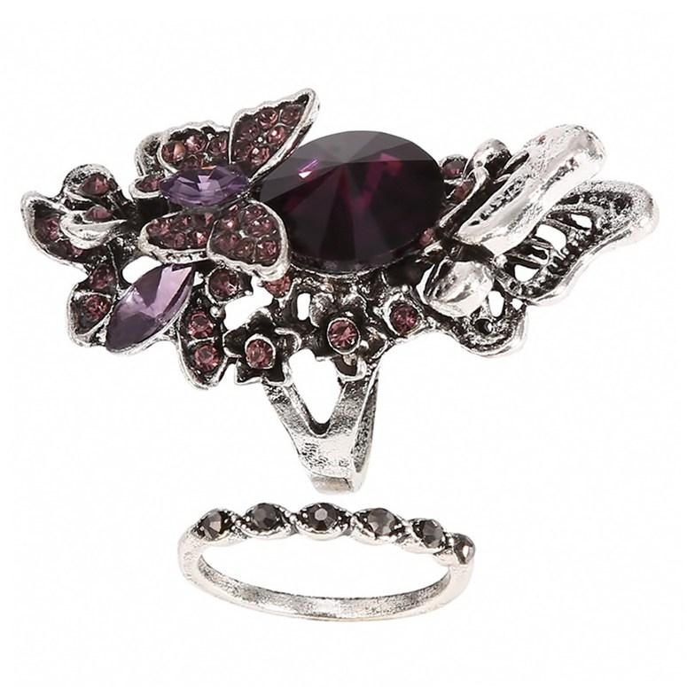 2 Piece Set of Creative Butterfly Ring European and American Court Retro All-match Women Ring