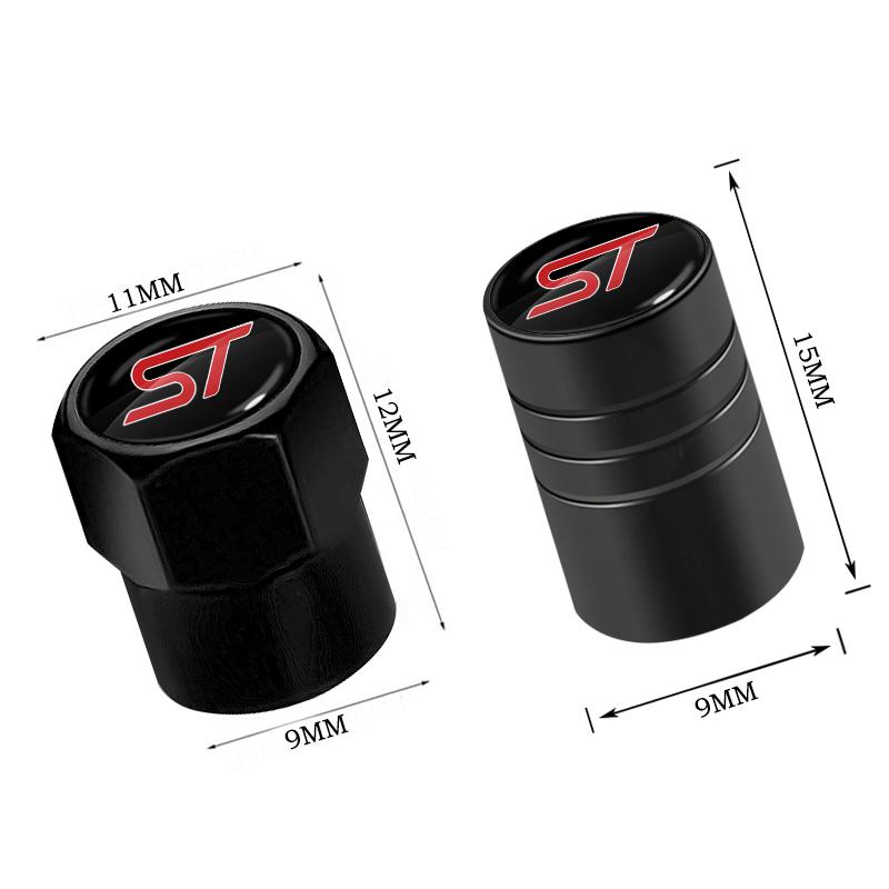 4Pcs Car Valve Caps Wheel Tires Air Tyre Stem Protective Cover For Ford ST Line Escape Kuga Mondeo Ecosport Fiesta Focus 2 3 MK