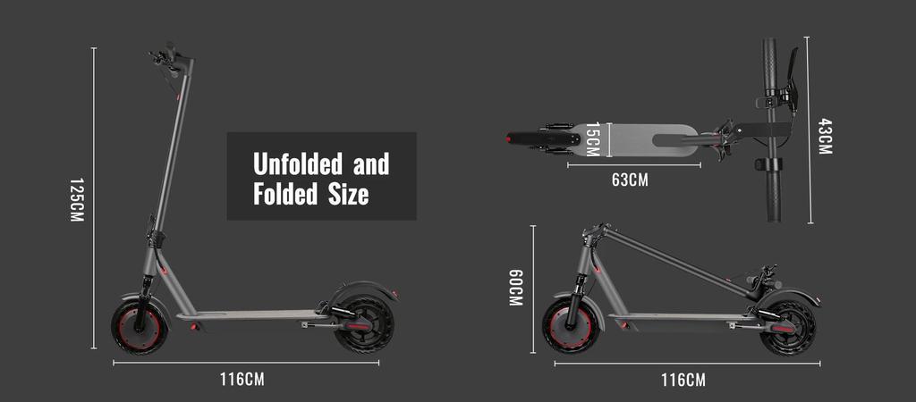 The N7MAX folding electric scooter is equipped with a 500W motor and a 36V 12.5Ah battery, with a maximum speed of 35KM/h