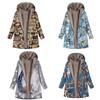 Женская зимняя мода с принтом и капюшоном, плюшевая куртка Plus 7XL, флисовая куртка, зимние толстовки с длинным рукавом, куртки на пуговицах, верхняя одежда