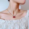 Jewelry Collarbone Chain Jewelry Ruby Cloisonne Premium Style Light Luxury Women