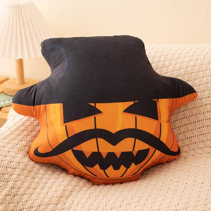 Cartoon Spoof Halloween Pumpkin Bat Zombie Doll Pillow Illuminated Holiday Decoration Plush Toy