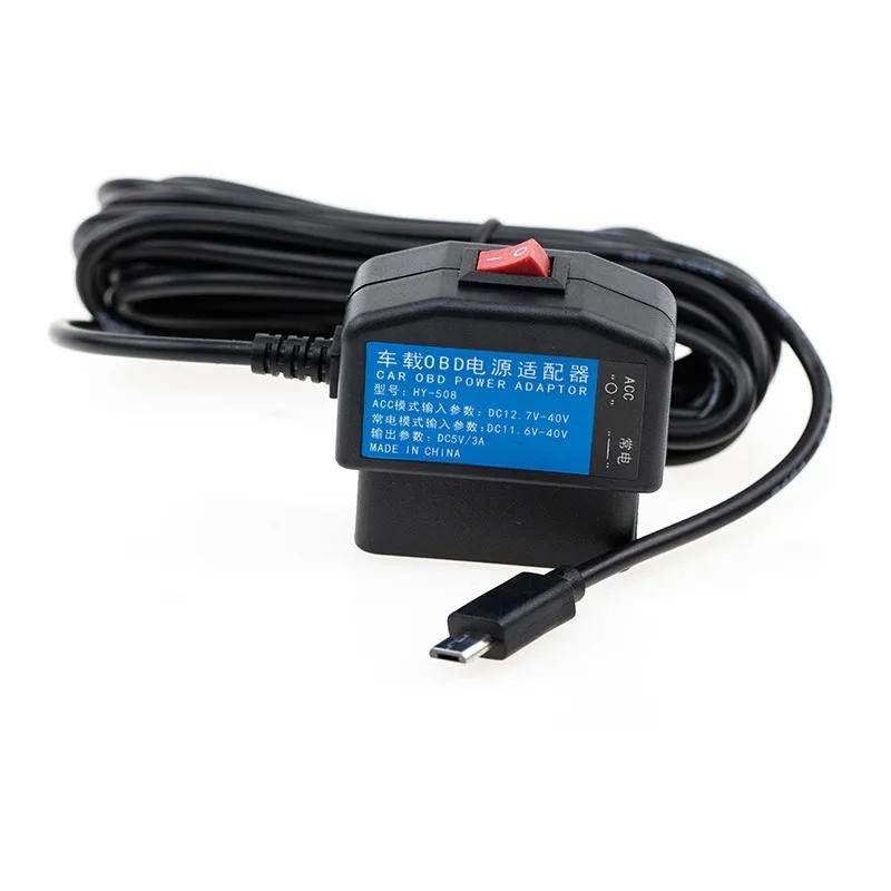 Автомобильное зарядное устройство OBD 16-контактный модуль преобразователя постоянного тока 12 В/24 В/36 В до 5 В 3 А с защитой от низкого напряжения Type-C Micro Mini USB для телефона DVR