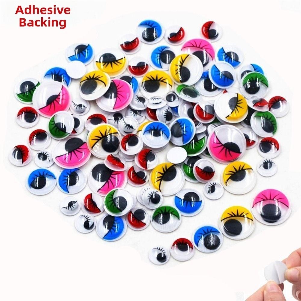 50/100pcs/bag with Eyelashes Colorful Activity Eyeballs 3D Wiggling Moving Eyes