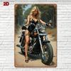 Винтажная металлическая табличка для мотоцикла, настенное искусство, декор с легким креплением, прочная железная табличка для гаража, для помещений и улицы