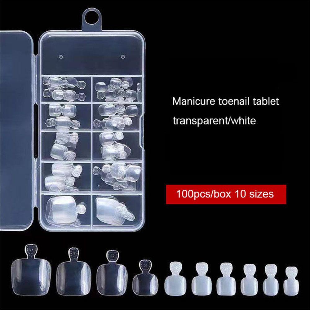 100Pcs Manicure Nail Extension Nail Art Foot Tips Toe NailsTips False Toe Nails Toenail Tablet